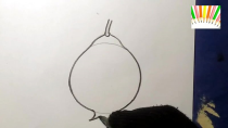 نقاشی انار کودکانه - مرحله به مرحله