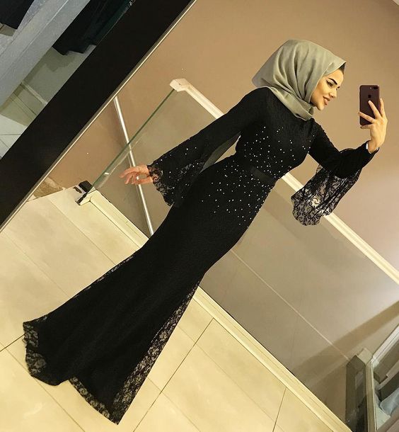 مدل لباس مجلسی بلند پوشیده زنانه 2019