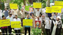 تجمع دانشجویان و طلاب در اعتراض به کشتار مردم کشمیر