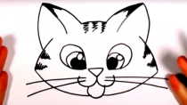 نقاشی صورت گربه کودکانه