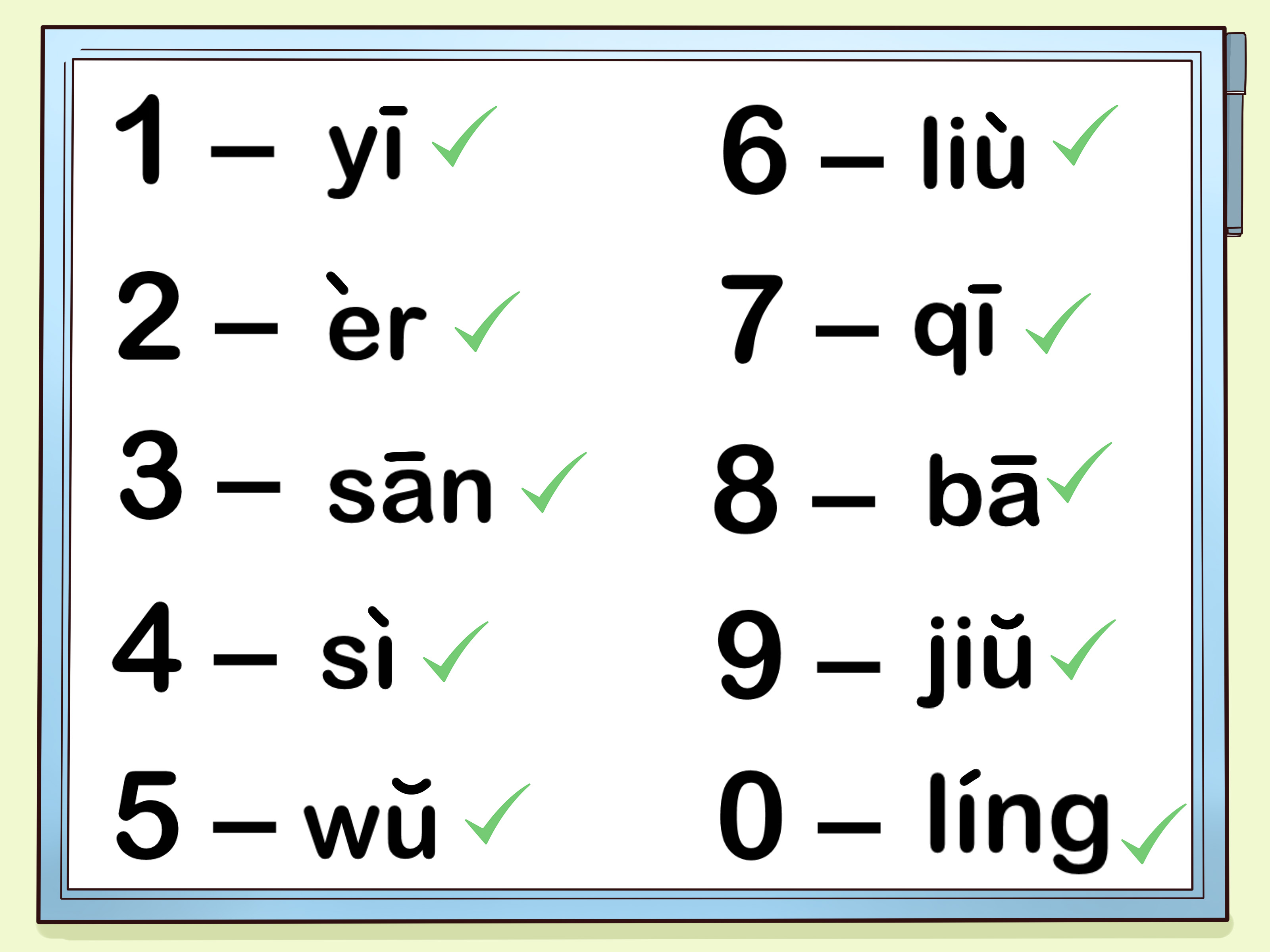 یادگیری اعداد زبان چینی از 1 تا 100