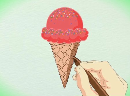 آموزش کشیدن نقاشی بستنی قیفی