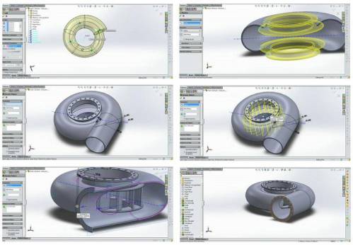  دانلود ویدئو آموزشی طراحی و مدلسازی پوسته حلزونی و پره های داخل توربین در نرم افزار سالیدورکس