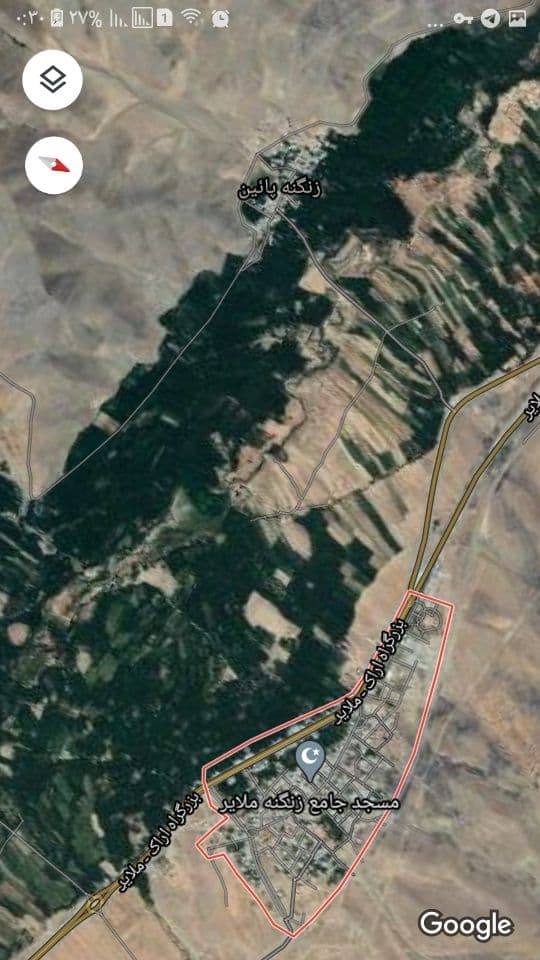 تصویر نقشه شهر ملایر در استان همدان