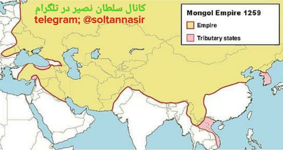 نقشه امپراطوری عظیم مغولان 