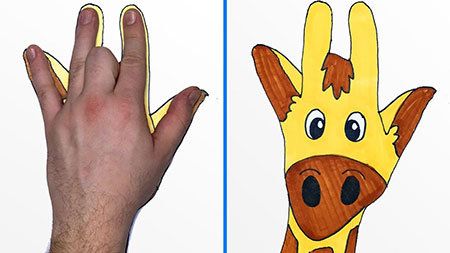 آموزش نقاشی کودکان باکمک دست
