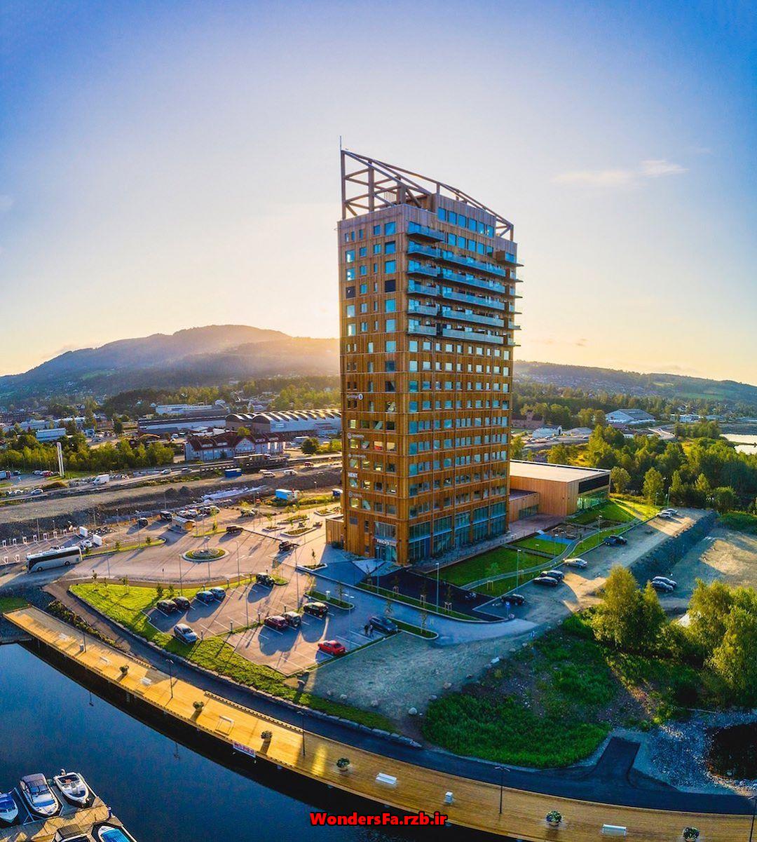 بلند ترین برج چوبی 85 متری در نروژ + تصاویر