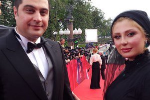 جدیدترین تصاویر نیوشا ضیغمی و همسرش در فستیوال فیلم مسکو!