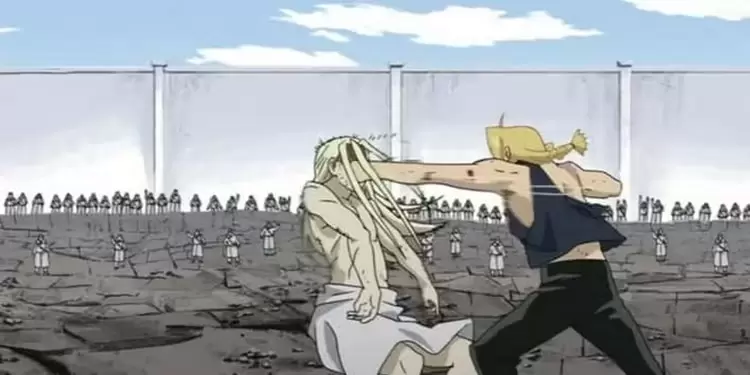 Final fight between Edward Elric and Father.