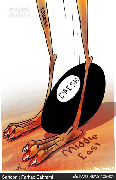 کاریکاتور تخم دو زرده اسرائیل در خاورمیانه