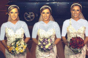 عروسی خواهران سه قلو در یک روز و یک زمان + تصاویر