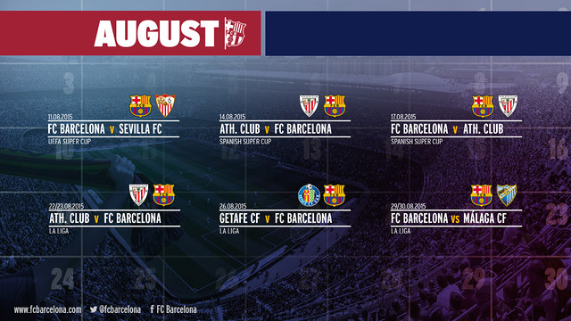 6 بازی رسمی در ماه آگوست در انتظار بارسا