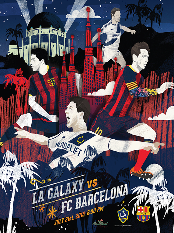 عکس: پوستر رسمی بازی بارسلونا و گلکسی