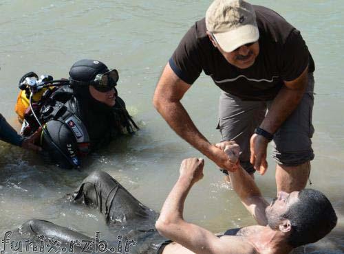 عکس غرق شدن یک جوان در سد قشلاق