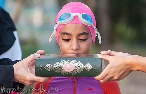 رکورد شکنی دختر شناگر ایرانی در دریای خزر