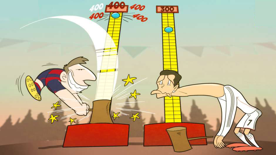 کاریکاتور روز/ رقابت مسی و رونالدو در گل زنی