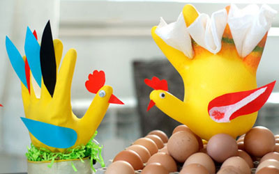  کاردستی عروسک مرغ با دستکش 