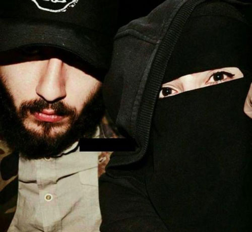 عکس سلفی زن داعشی با همسرش
