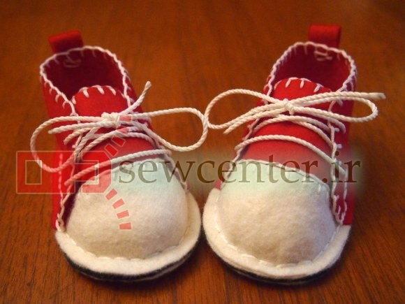 آموزش دوخت کفش نوزادپسرانه با فوتر
