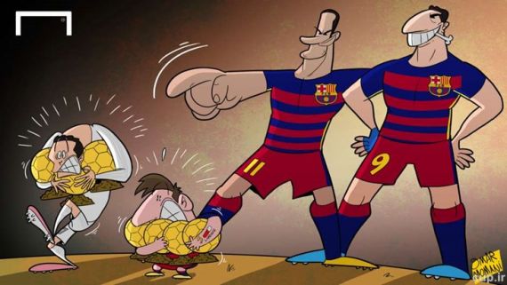 کاریکاتور: مسی و رونالدو، زیر سایه سوارز و نیمار